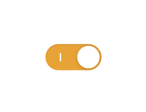 Interactive dark mode on off toggle switch UI element