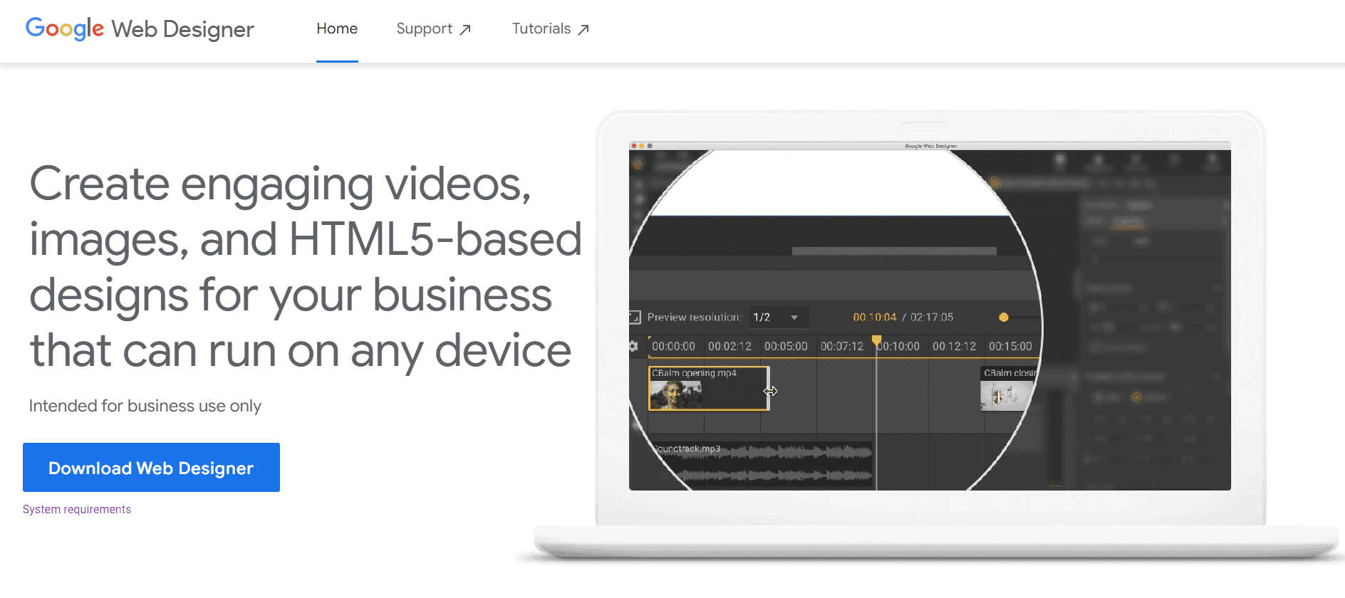 Google Web Designer Home