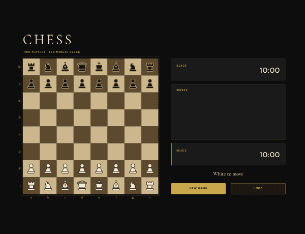 Interactive digital chessboard interface showing a chess game in progress