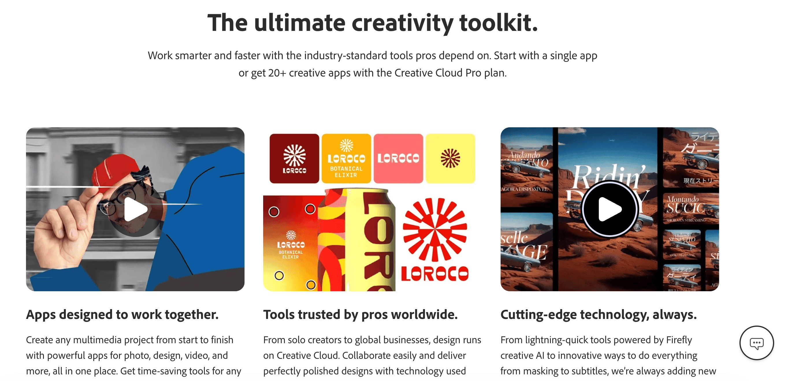 Adobe Creative Cloud Page