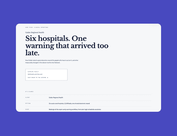 Preview of the interactive clinical sepsis early-warning case study template