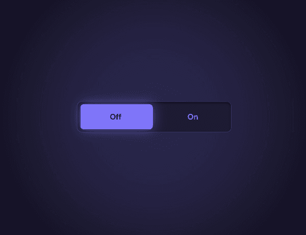 Minimalist square toggle switch component with smooth on and off state transitions