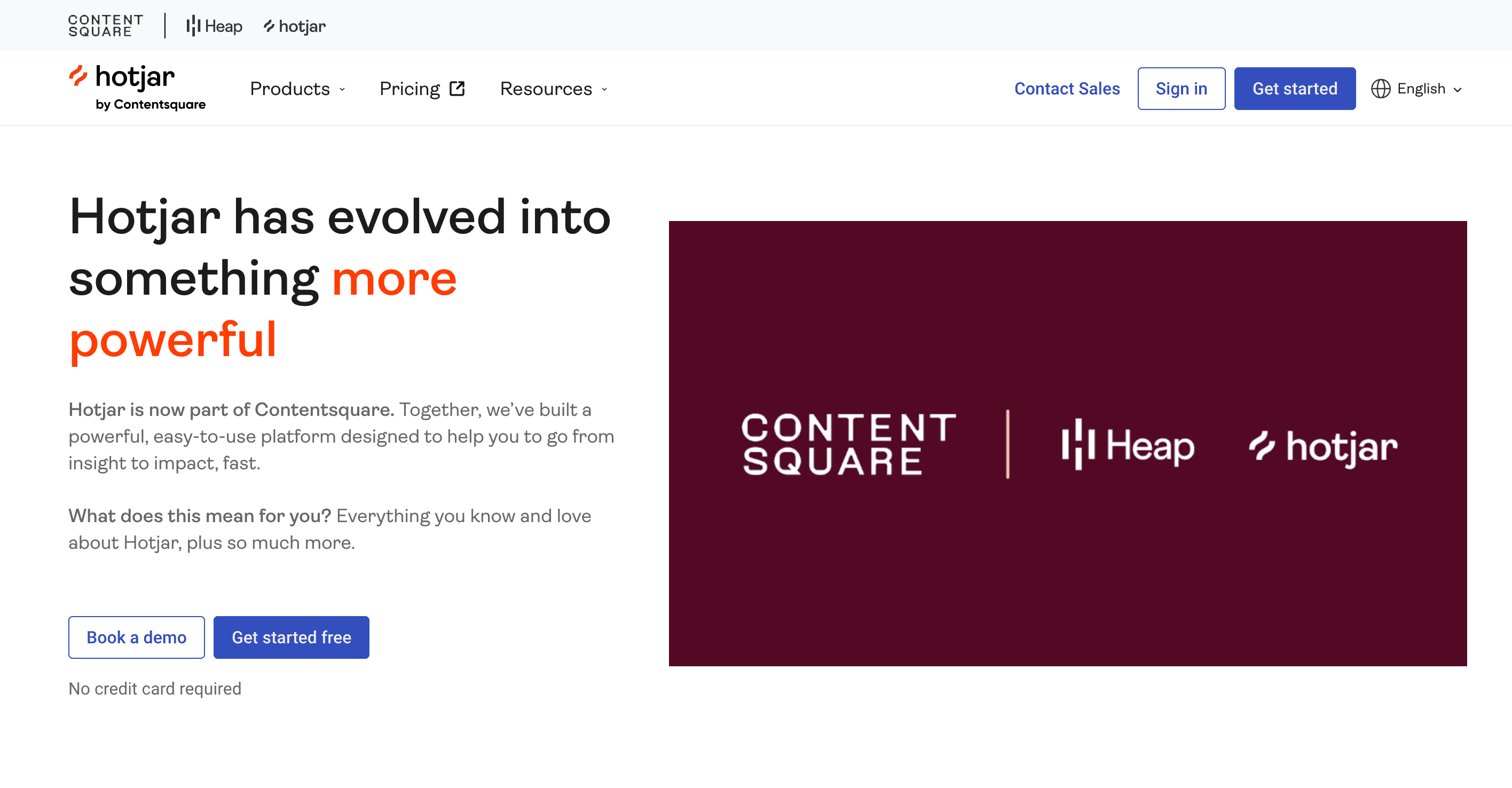 Hotjar homepage hero