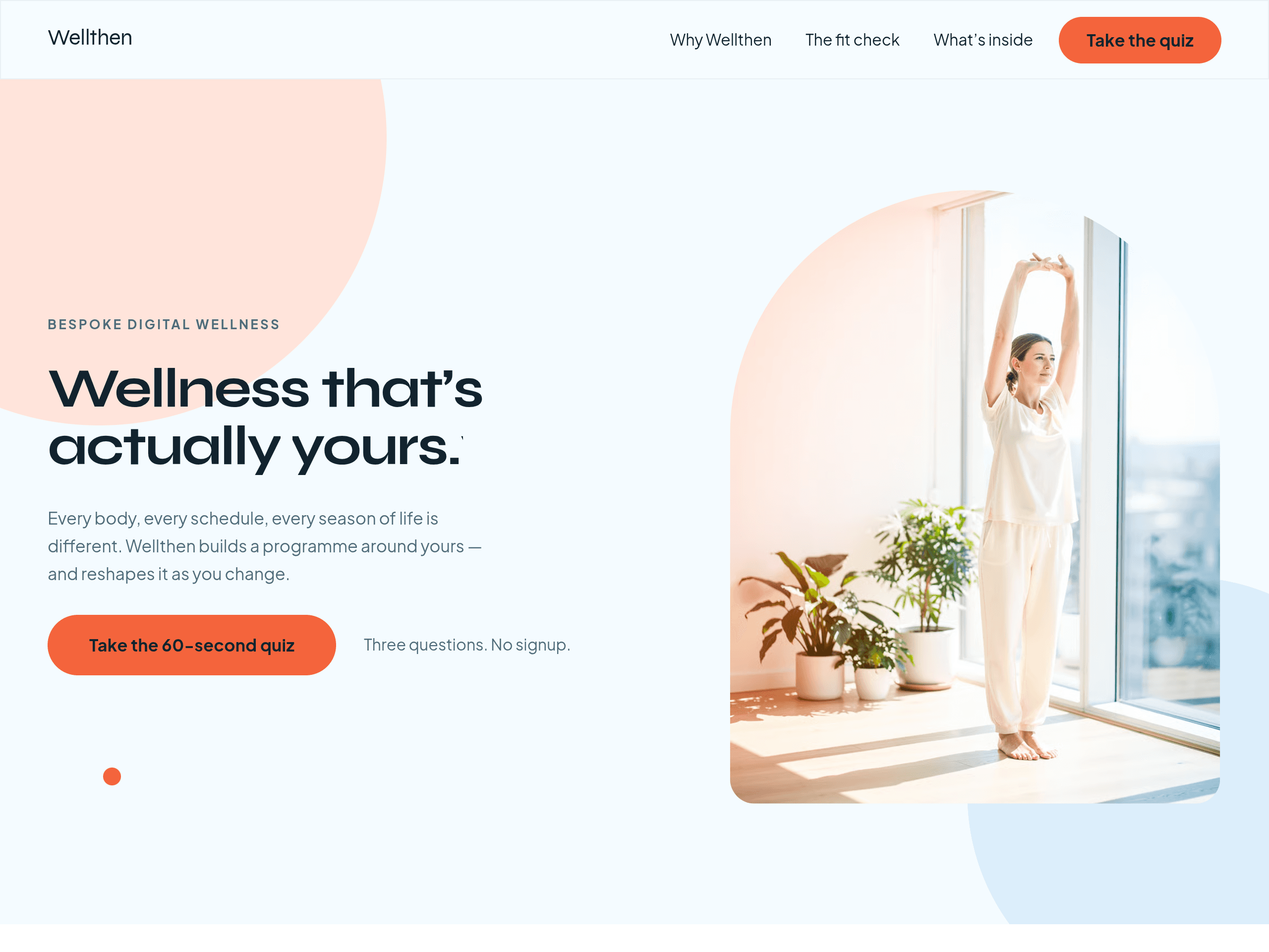 Preview of the Wellthen digital wellness deck template showing custom health programmes.