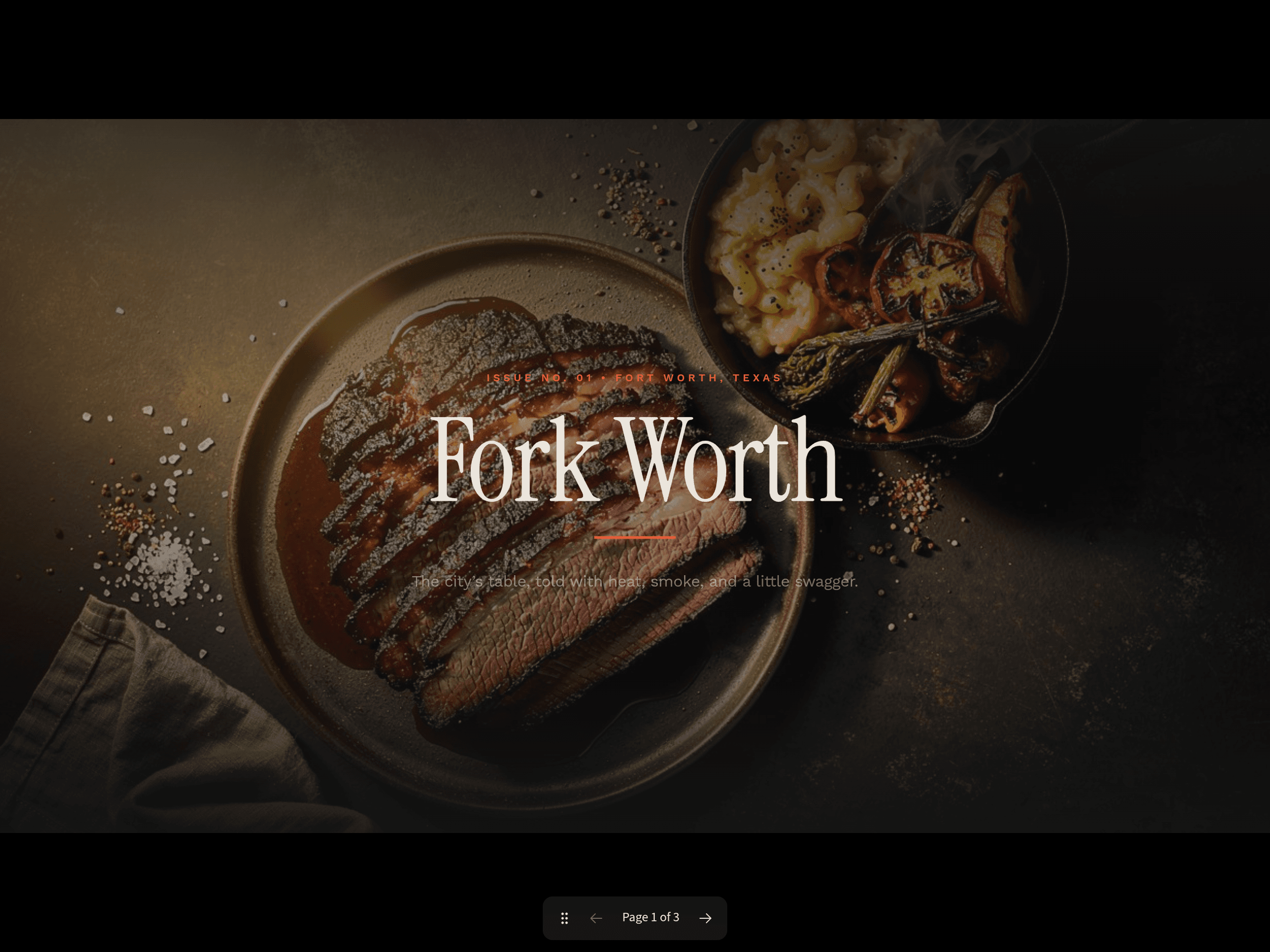 Preview of the Fork Worth presentation template featuring culinary editorial layouts
