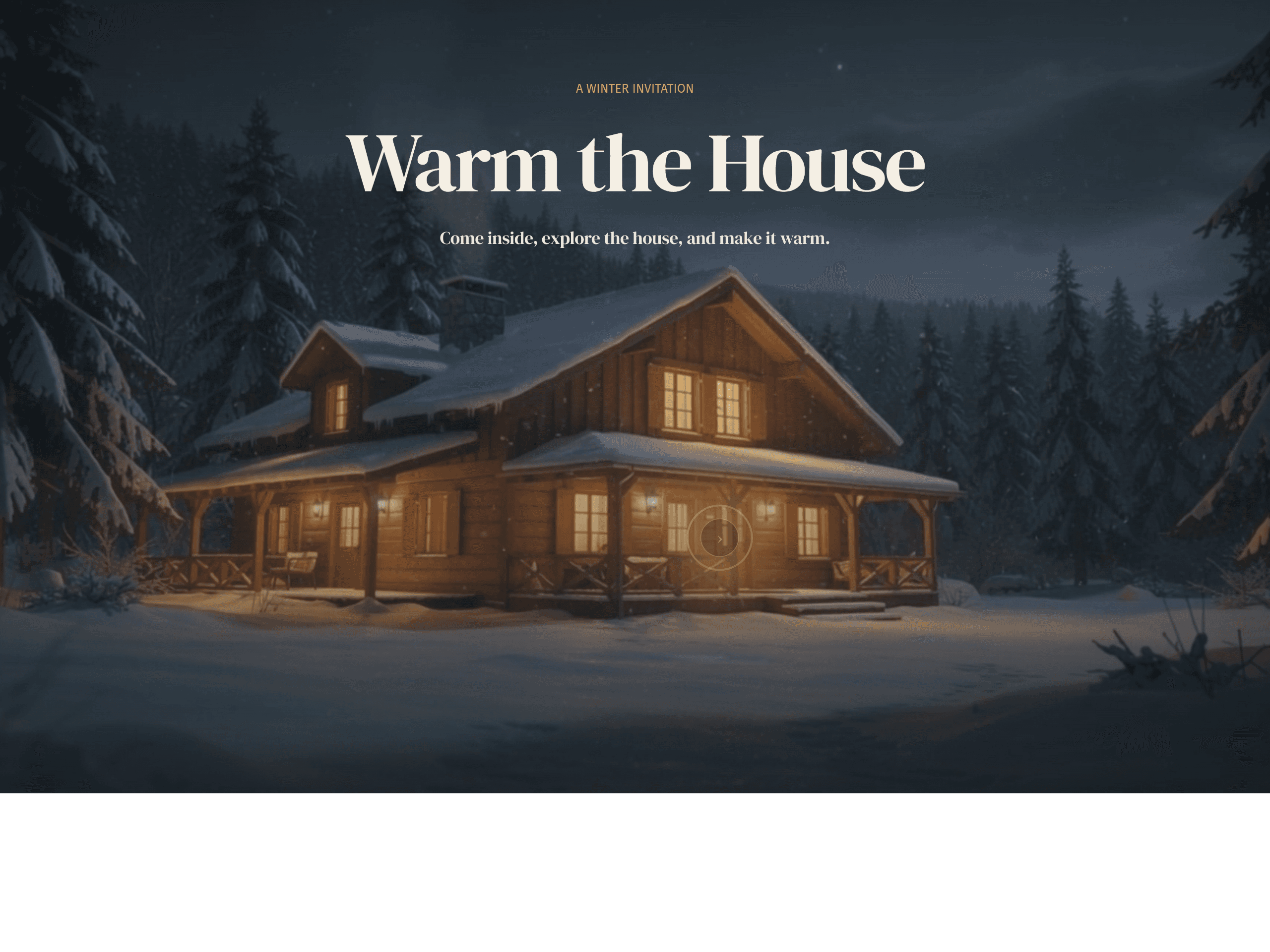 Interactive holiday experience template featuring festive animations, cards, and interactive content modules.