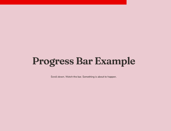 On-scroll interactive progress bar component with animated step indicators