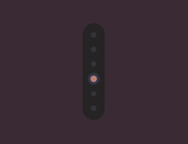 Interactive content block featuring ambient floating dots that animate when visible on scroll