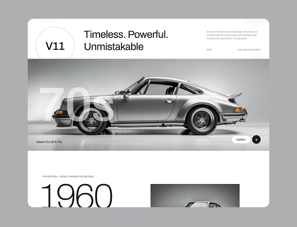 Preview of a corporate product launch microsite with dynamic text and call to action buttons