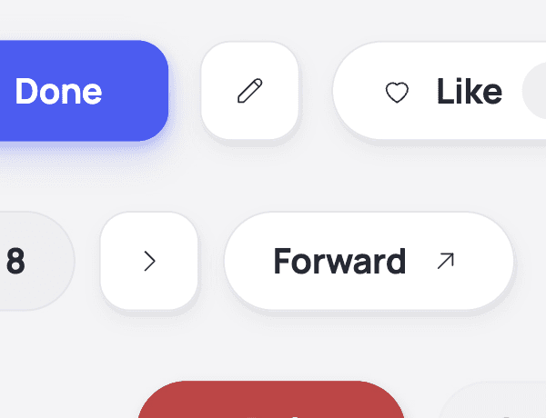 Light cloud-shaped button kit featuring clean typography and modern visual UI elements.
