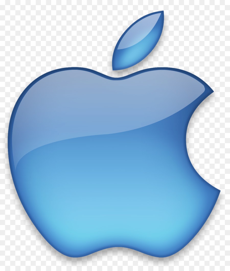 A blue Apple logo.