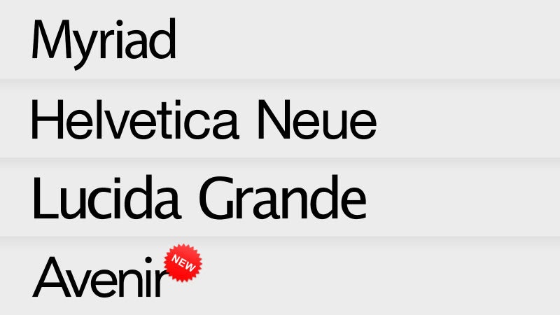 A set of type faces that Apple uses.
